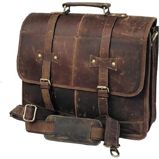Vintage Handmade Leather Messenger Bag for Laptop Briefcase Best Computer Satchel Distressed Bag