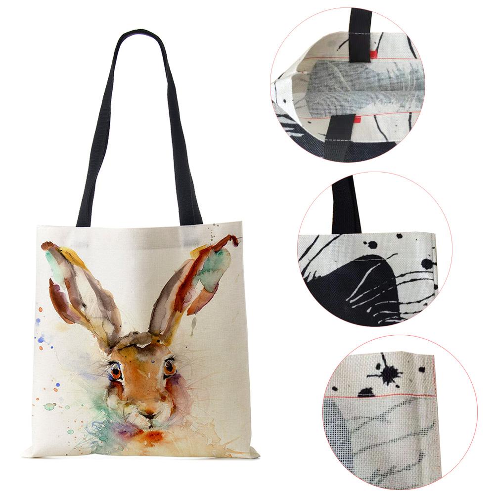 Butterfly Animal Cat Print Tote Shoulder Bag For Women Shopping Reusable Bags For Groceries Folding Travel School Beach Bags