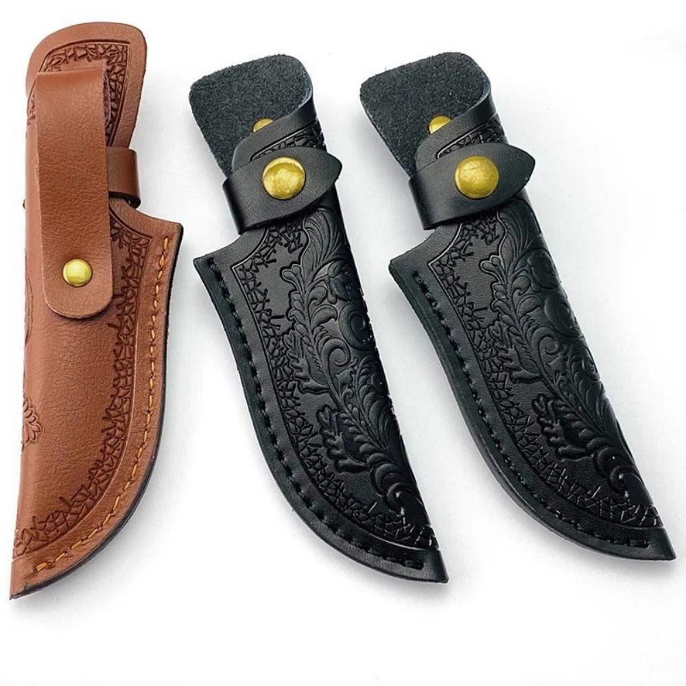 Multi-function Leather Sheath 18cm Straight Knife Cover Leather Sheath Belt Outdoor Tool
