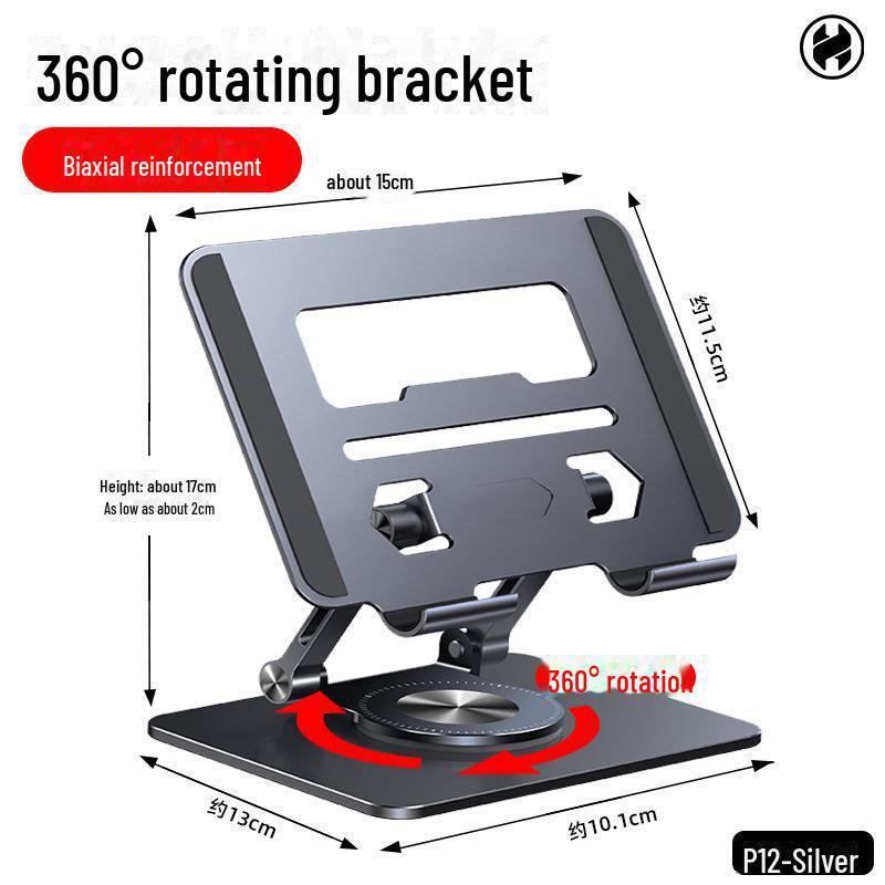 360° Rotatable Aluminum Tablet Stand, Adjustable Metal Support for Learning & Painting