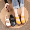 New Authentic Cow Leather Flats Woman Summer Mary Jane Shoes for Women Autumn Soft Strappy Loafer Ladies Daily Walk Shoes Travel