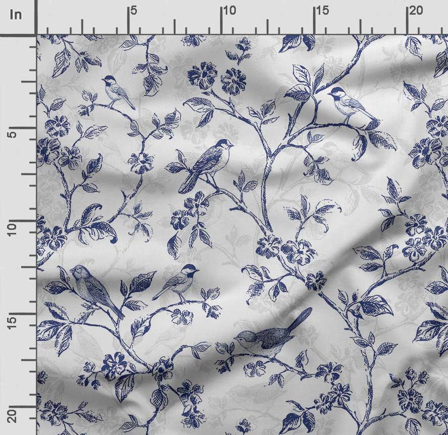 Soimoi Bird & Flowers  Print  Cotton Cambric Quilting Fabric Sold by The Yard 42 Inch Wide Medium Weight Cotton Fabric Sewing  Supplies