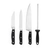 Premium High-Carbon Stainless Steel Kitchen Knife Set, 4-Pieces (with Sharpener), Silver