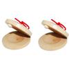 Origin Castanet Wooden Educational Castanet for Kindergarten and Elementary School Children Rhythm Learning Gift Set of 2 Hand-friendly (Natural)