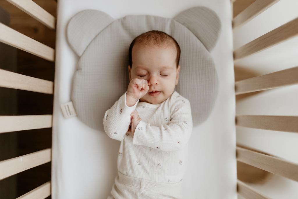 Муслиновая подушка «Мишка Тедди» серая