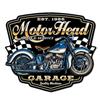 [A2571] - Retro Metal Sign 'Bikers' Blue Black Vintage - 45x35 Cm (motor Head Garage)