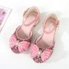Children Princess Shoes Sequins Fashion Kids Leather Shoe Sandals Elegant Rhinestone Butterfly Girls Causal Dress Single Shoes