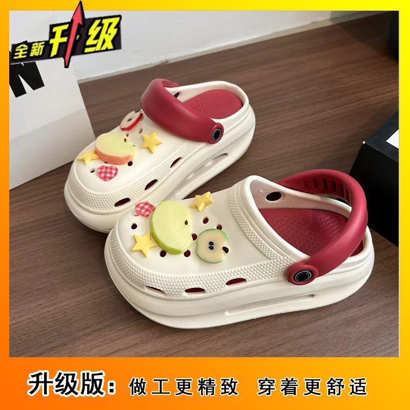 Fashion Versatile Comfortable Hole Shoes Personalized Star Cartoon Thick Sole Lightweight Non-slip Cool Slippers 2025 Summer New