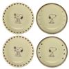 PEANUTS Snoopy Small Set of Side Bread Microwave and Dishwasher Safe Made In Mino Yamaka Plates, 4, Plates, Plates, 15.5cm Diameter, (Vintage Series),
