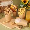 50pcs Fries Paper Cup Set 12oz Disposable Kraft Paper Fry Charcuterie Cups for Party Celebrations Use Cupcakes Popcorn DIY Bakin