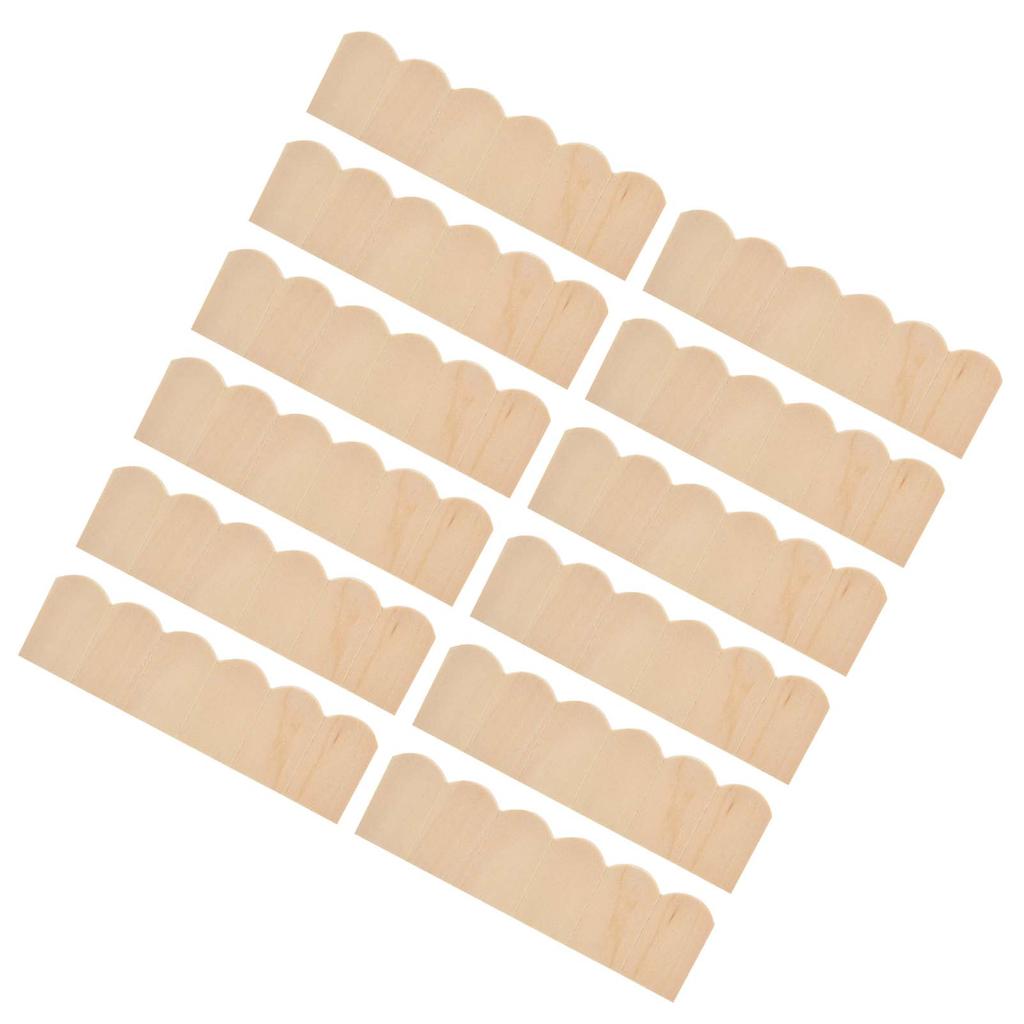 12pcs 1:12 Dollhouse Wooden Shingles Miniature Roof Tiles Decoration Accessories