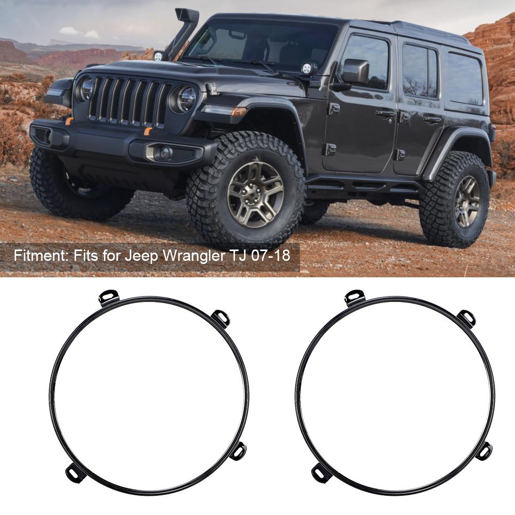 2pcs 7in Headlight Mounting Bracket Ring Lamp Holder Fits for Jeep Wrangler TJ 0718