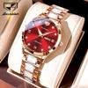 JINSHIDUN Brand Watches Diamond-encrusted Roman Automatic Mechanical Watch Waterproof Women's Watch Women's Watch