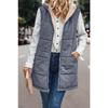 Women's Solid Color Hooded Cotton Vest, Double-sided Wear, Slim Winter Vest