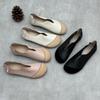 Genuine Leather Single Shoes Spring and Summer Color-matched Round Toe Simple and Versatile Soft-soled Soft Cowhide Casual Shoes