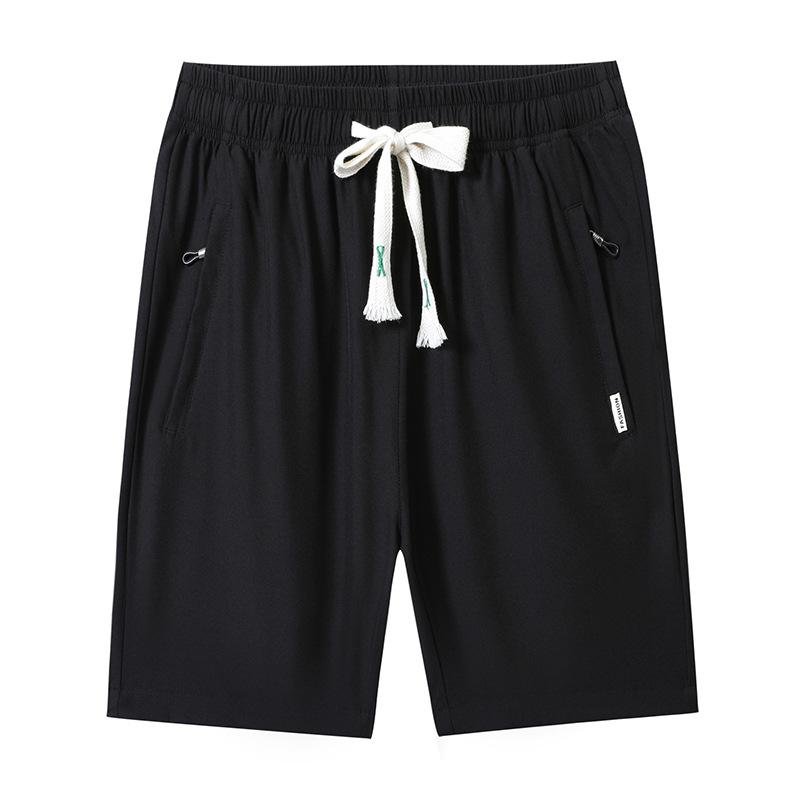 Спортивные шорты для лета, тонкие, дышащие, быстросохнущие, свободные, для бега, из ледяного шелка, повседневные бриджи, мужские пляжные шорты больших размеров