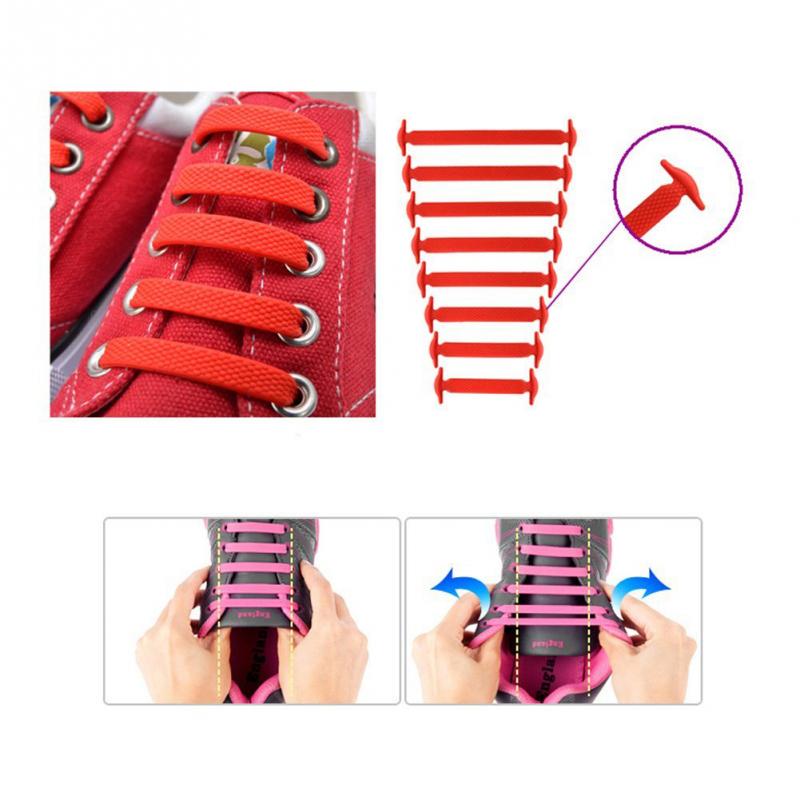 Fashion Sport Shoelaces Elastic Silicone Multicolor Teen Men Boys Girls Women 16pcs/set