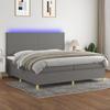 VidaXL Slat Bed Base with Mattress and LED, Upholstered Bed with Headboard, Double Bed, Adult Bedroom Bed, 3135302