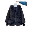 Winter Thickened Warm Cotton-padded Clothes Loose Fashion Big Collar Faux Fox Fur Jacket Vest Coat
