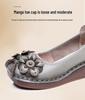2024 Ethnic Style Cowhide Wedge Heels: Comfortable, Non-Slip, Floral Casual Shoes