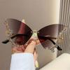 Eyewear Diamond Ladies Shades Purple Sunglasses for Women Bling Sun Glasses Butterfly Sunglasses