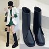 Fashion 2025 Fashion Brand Cool Knee High Great Quality Comfy Walking Vintage Black Slip On Women's Shoes Cover Trouser Boots for Women