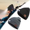 Bluetooth-Compatible 5.0 Beanie with Light USB Rechargeable Musical Knitted Hat with Headphone Handfree Warm Beanie Music Player