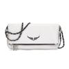 ZV French Exquisite Women's Winged Chain Crossbody Bag: Elegant Envelope Shoulder Bag for Ladies.