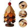 Yousheng Christmas Tree Trivet Mats Set Heat-Resistant Wood Tripod Pot Holder Stain Resistant Table Protectors for Kitchen Dining