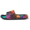 Adidas Adilette 22 Slide Black Paint Splatter Unisex Sneakers Core-Black Semi-Solar-Yellow IF1438
