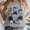 Women T-shirts New Ladies Casual Female Clothes Tops Black Cat Books Print Ladies Tees Tshirt Cartoon Graphic T-Shirt Clothing
