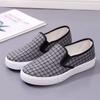 Women's Flat Bottom Canvas Shoes Casual Lattice Single Shoes Lazy Sneaker Shoe 36-40