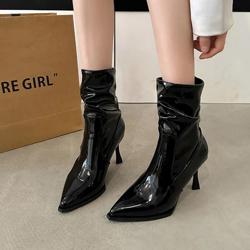 High Heels Women's Ankle Boots Sexy Pointed Toe Shoes Winter Designer High Heels New Style Hot Selling Fashion New Trend
