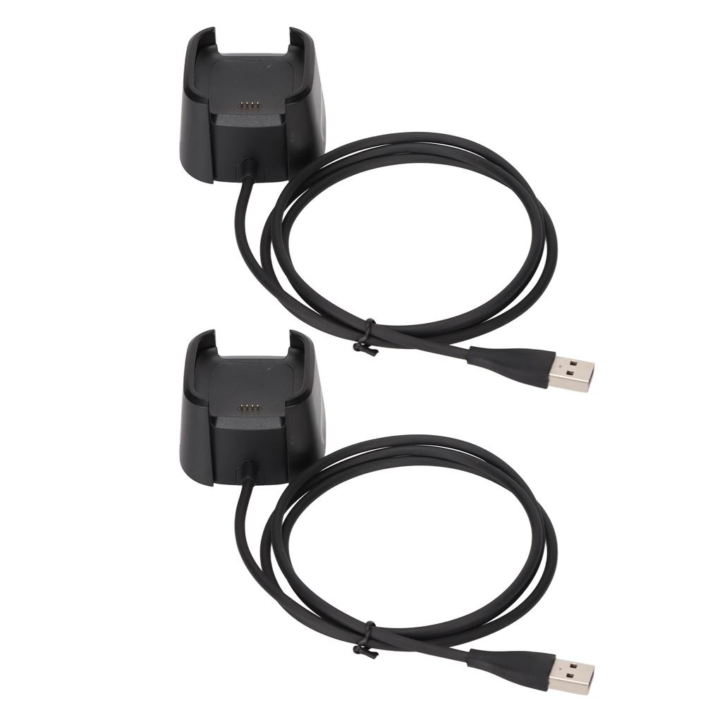 2Pcs Charger USB Charging Cable Dock Stand for Fitbit Versa 2 Health and Fitness Smartwatch
