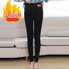 Women Solid Warm Winter Tight Thick Velvet Wool Cashmere Pants Trousers