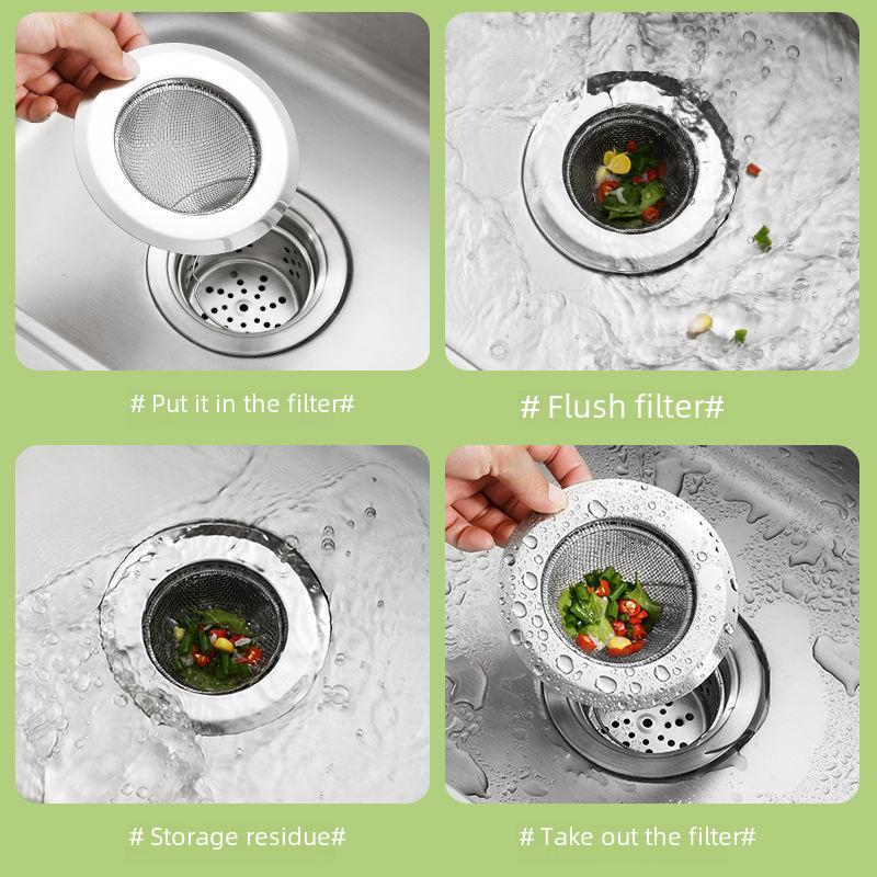 Stainless Steel Kitchen Sink Strainer Anti-Clog Funnel