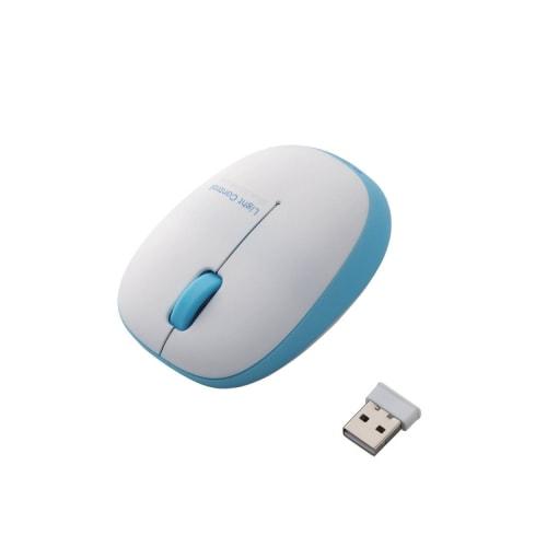 Elecom Mouse Wireless (Receiver Included) S Size, Small, 3 Buttons, BlueLED, Fluffy, Light, Small, Lightweight, 50g, Blue M-BL20DBBU