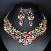 Product Earrings Set Chain 2-Piece Crystal Glass Alloy Dress Accessories Women'S Necklace