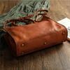 Johnature Genuine Leather Large Handbag Women Bag Natural Soft Cowhide Casual Tote Solid Color Simple Shoulder Bags
