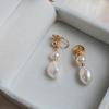 Baroque Freshwater Pearl Tassel Ear Clips for Non-Pierced Ears - Cold Style Fashion Earrings