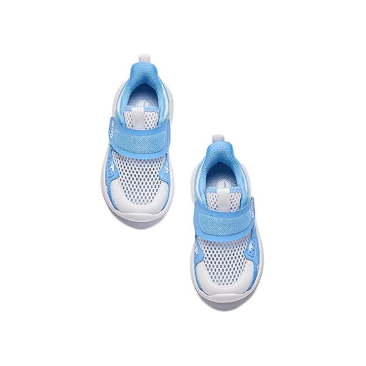 Anta Comfortable Simple Non-Slip Shock Absorbing Low-Top Walking Shoes Baby Shoes White Blue 312420006-2