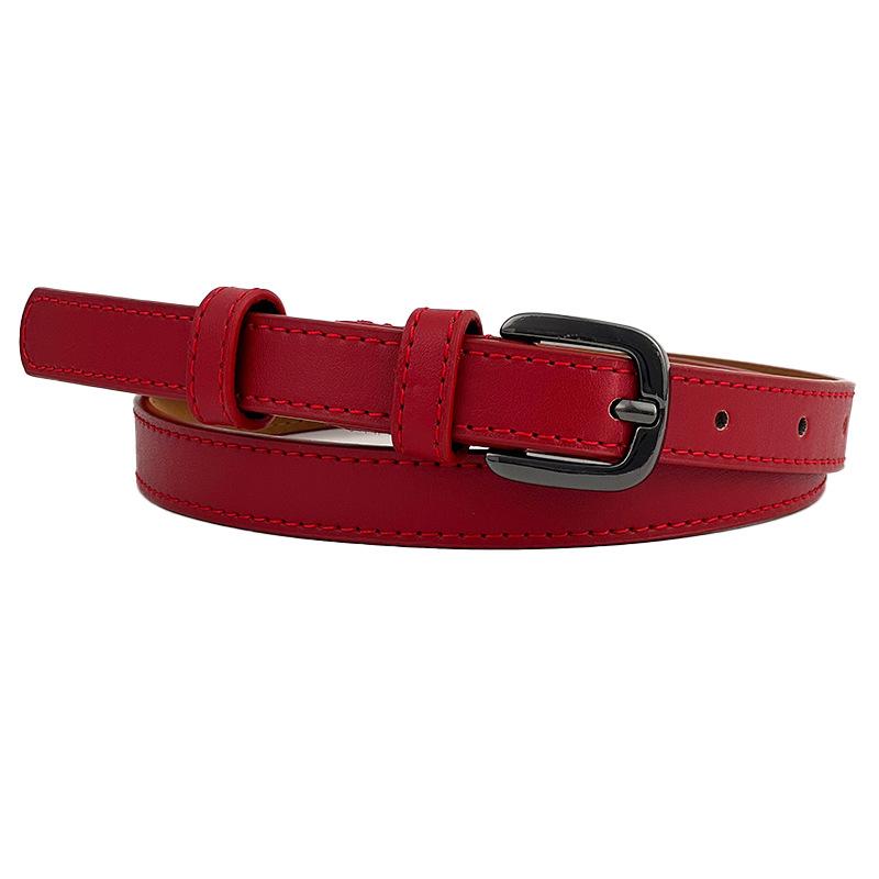 Womens Cowhide Trendy Belt With Alloy Buckle For Daily Office And Casual Outfits
