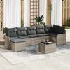 vidaXL 8-piece Garden Sofa Set with Grey Poly Rattan Cushions, vidaXL 2-seater Garden Sofa with Cushions 3345802