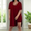 Women Plus Size 2 Piece Outfits Side Split Short Sleeve Tunic Tops And Skinny Biker Shorts Sets Summer Lounge Tracksuit