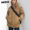 Women's Vintage Casual Solid Color Print Autumn Winter Long Sleeve Hooded Jackets & Coats