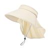 Outdoor Sun Bucket Hat for Women Men Large Brim Shawl Sun Hat Ice Silk UV Protection Sunshade Empty Top Cap Hiking Fishing Climb Visors Headwear