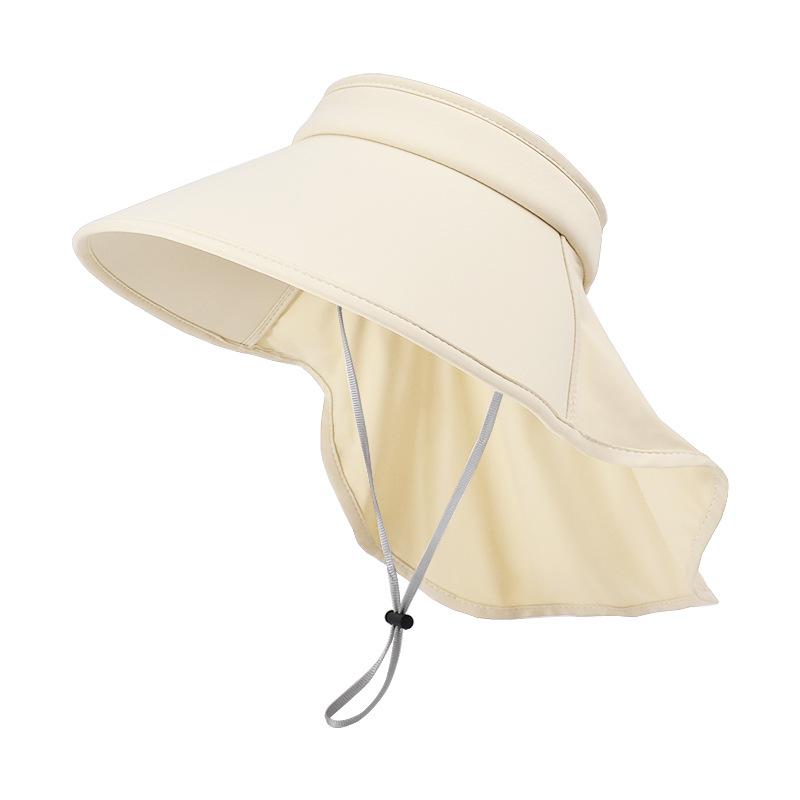 Outdoor Sun Bucket Hat for Women Men Large Brim Shawl Sun Hat Ice Silk UV Protection Sunshade Empty Top Cap Hiking Fishing Climb Visors Headwear