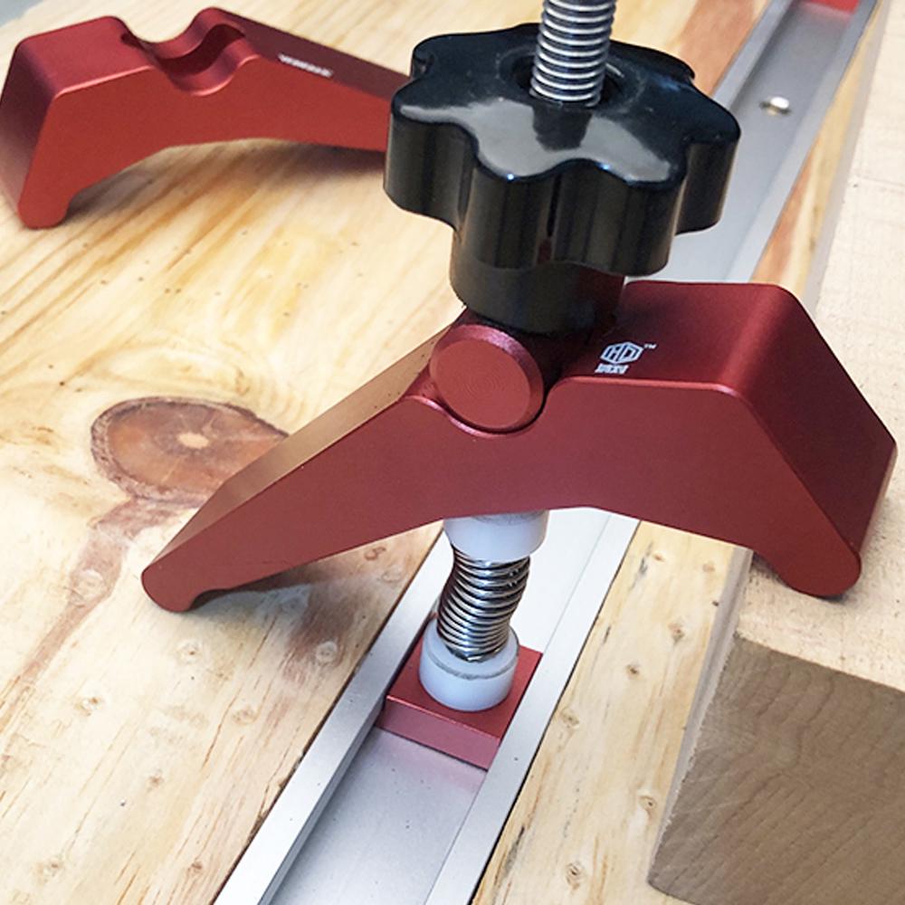 Aluminum Alloy Quick Acting Hold Down Clamp T-slot T-track Clamp Set Woodworking Tools
