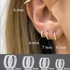 1 Pair Fashion Minimal Hoop Earrings Crystal Zirconia Small Huggie Thin Hoops Cartilage Earring Helix Tragus Earring Piercing Jewelry