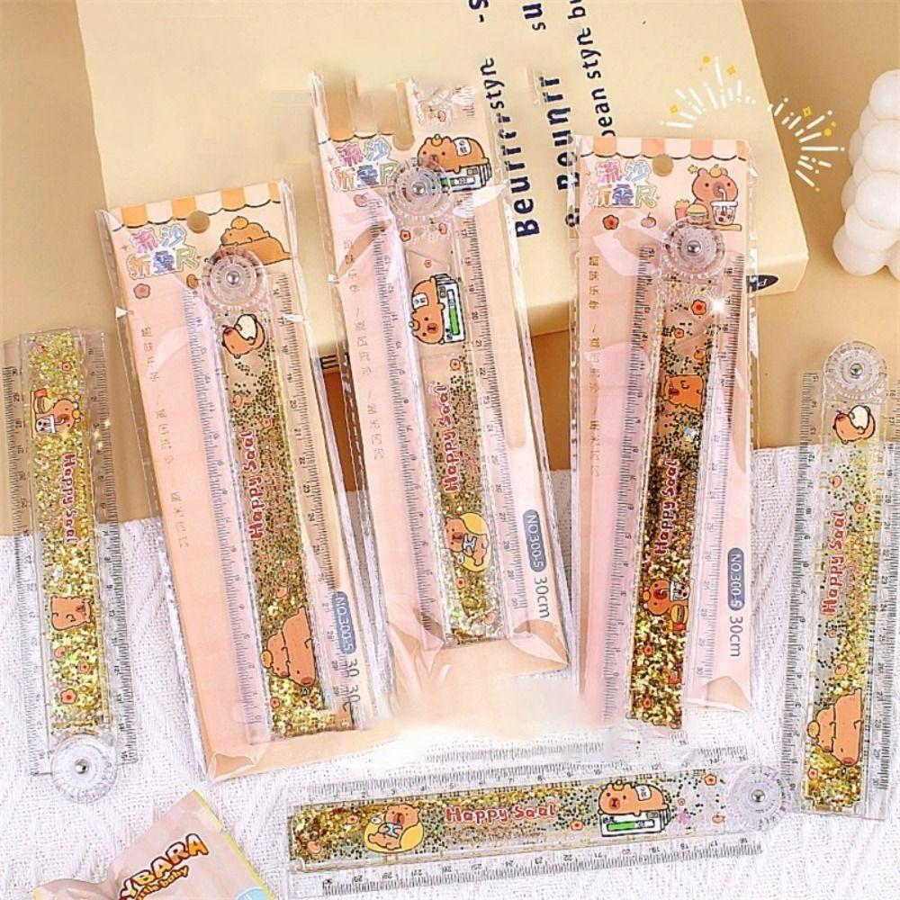 Multifunctional Capybara Folding Ruler 30CM Measuring Ruler High Quality Straight Ruler Boys/Girls